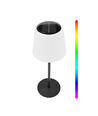 Oppladbar RGBW LED bordlampe med solcelle - Hvit, fjernkontroll