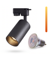 Dim to warm GU10 skinnespot - Inkludert 6W Dimtowarm pære, Sort, 1-faset, 1F2W