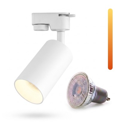 Dim to warm GU10 skinnespot - Inkludert 6W Dimtowarm pære, Hvit, 1-faset, 1F2W