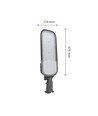 150W Streetos 2 LED gatelykt - IP65, 145/75°, IK09, nøytral hvit