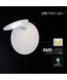 V-Tac 6W LED vegglampe - CREE chip, hvit, IP20, 6 års garanti, roterbar