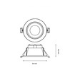 GU10 Downlight, blendfri - Rund, hvit, IP20, Hull: Ø7,5 cm, Mål: Ø9,5 cm, uten lyskilde