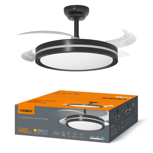 Taklampe med skjult vifte - RA90, CCT, 60W, sort