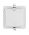 18W Dure 3 kvadratisk LED taklampe - CCT, IP54, 17x17 cm, hvit kant, 110 grader
