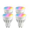4x GU10 5W Smart Home LED-pære - Bluetooth, 6,6 cm, virker med Google Home, Alexa og smarttelefon