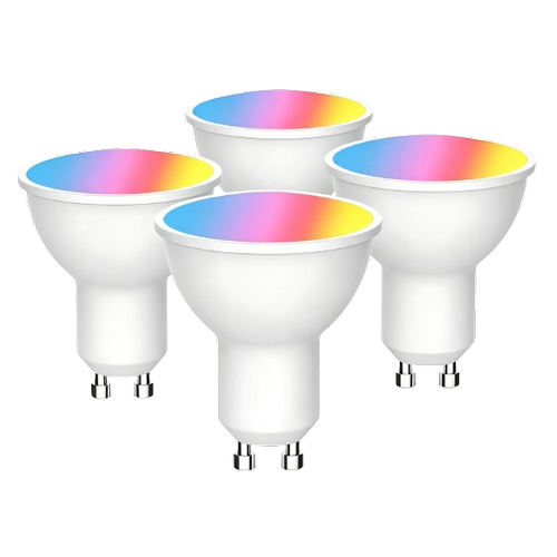 4x GU10 5W Smart Home LED-pære - Bluetooth, RGB+CCT, Tuya/Smart Life