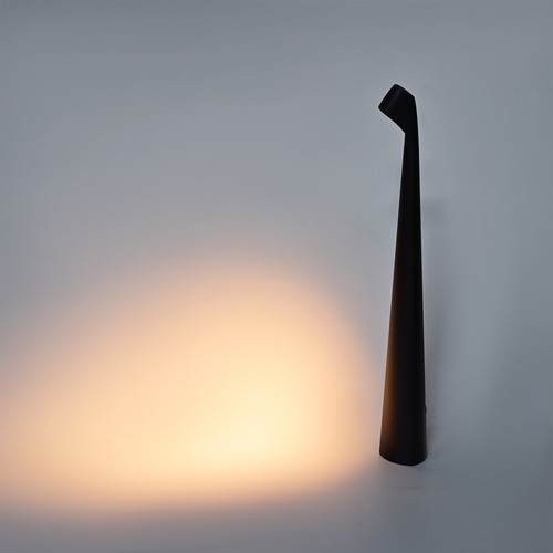 Oppladbar LED bordlampe inne/ute - Sort, 40cm høy, 3-trinns dimbar, IP44 utendørs