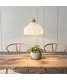 E27 pendel keramikk - Hvit, 2m ledning, Ø27x23cm, IP20, uten lyskilde
