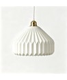 E27 pendel keramikk - Hvit, 2m ledning, Ø27x23cm, IP20, uten lyskilde