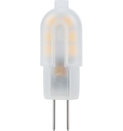 G4 1W LED-pære, 12V - 135lm, matt glass, varmhvit