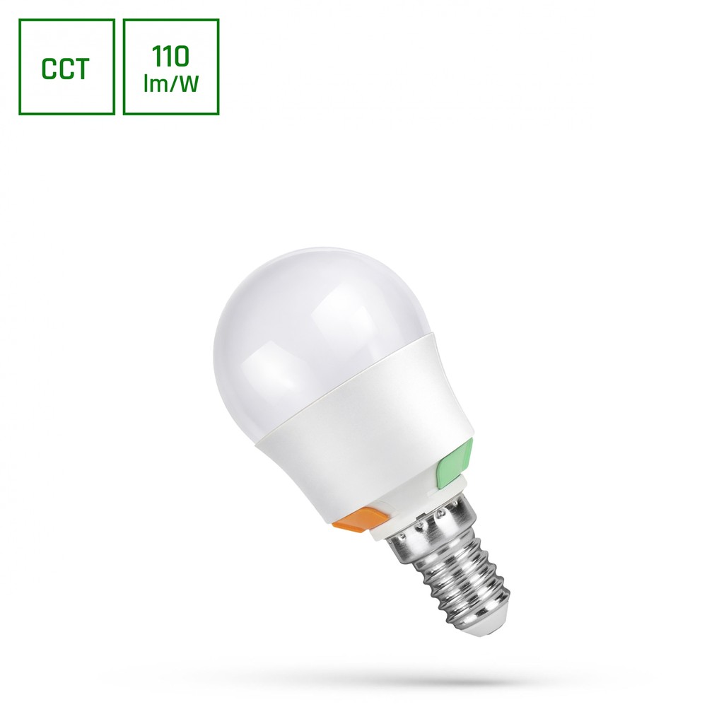 E14 2W/4W/6W CCT LED kronepære - G45, 3-trinns CCT, Spectrum LED chip - Dimbar : Ikke dimbar