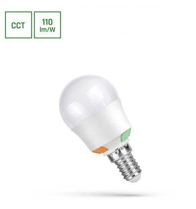 E14 2W/4W/6W CCT LED kronepære - G45, 3-trinns CCT, Spectrum LED chip