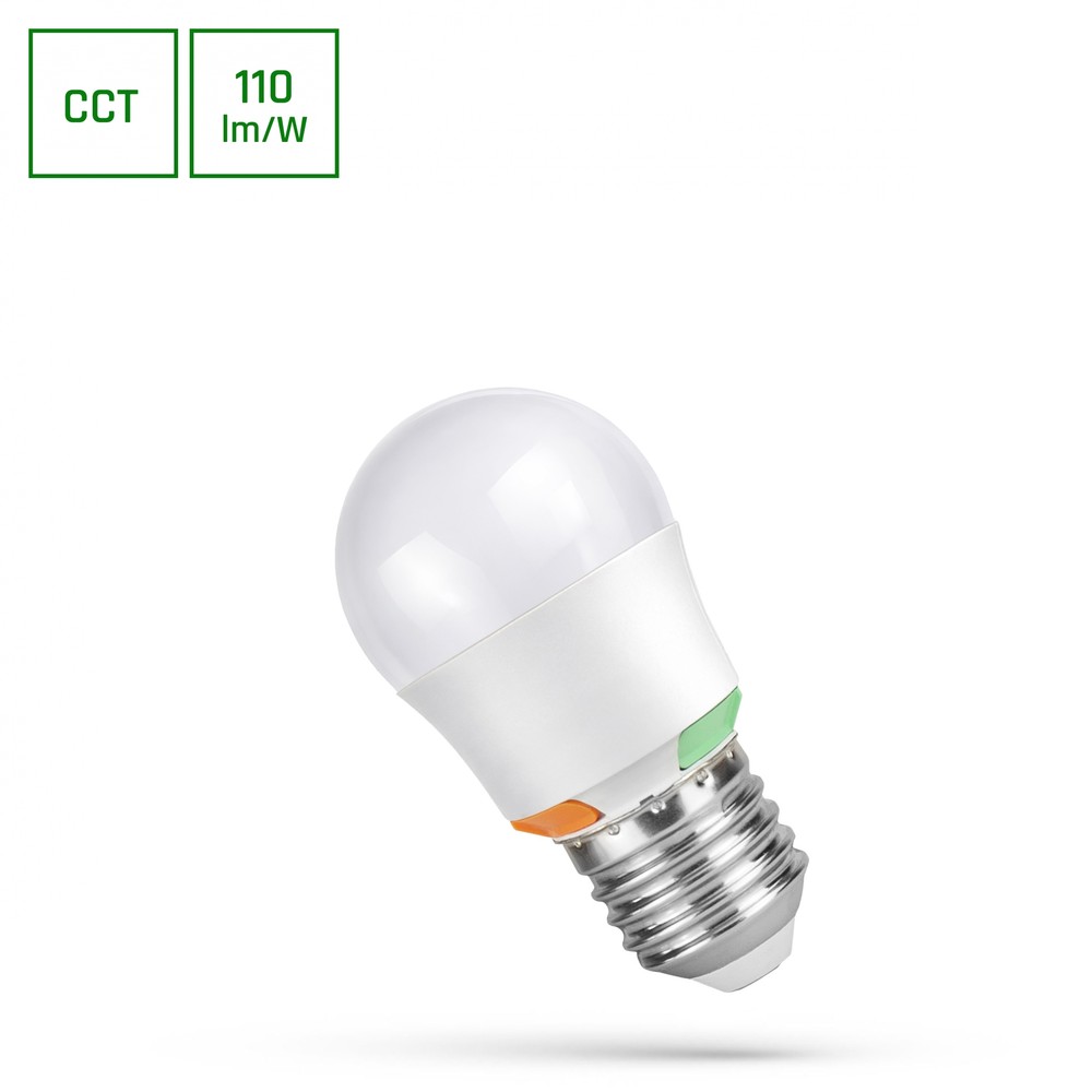 E27 2W/4W/6W LED kronepære - G45, CCT, 3-trinns justerbar lysfarge - Dimbar : Ikke dimbar