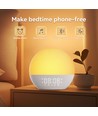Wake-up Light vekkerklokke, soloppgangseffekt - Bluetooth 5.3 høyttaler, søvnlyder, dimbar