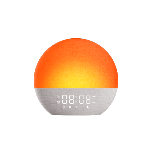 Wake-up Light vekkerklokke, soloppgangseffekt - Bluetooth 5.3 høyttaler, søvnlyder, dimbar