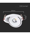 Demo: 30W Ø20 cm innfellingsspot RA90 - Hull: Ø18 cm, Mål: Ø20 cm, CCT - 3 lysfarger, 3-i-1, hvit kant