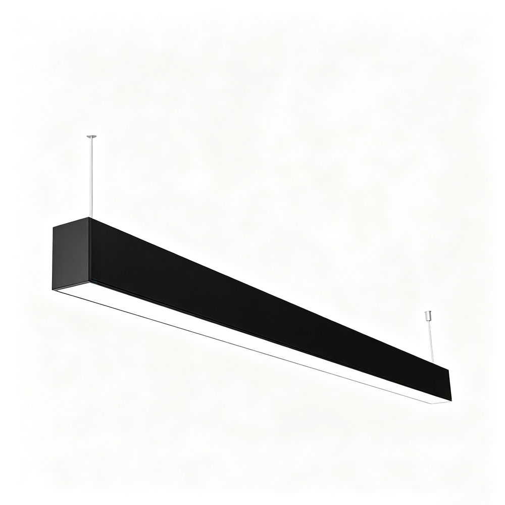 120cm 38/32/24W LED lysskinne - CCT, Sort, taklampe til kontor, inkl. wireoppheng - Farge på huset : Svart, Kulør : 3-i-1