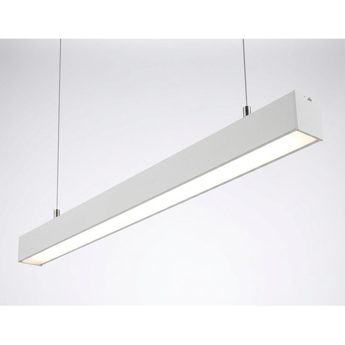 120cm 38/32/24W lysskinne - CCT, Hvit, taklampe til kontor, inkl. wireoppheng