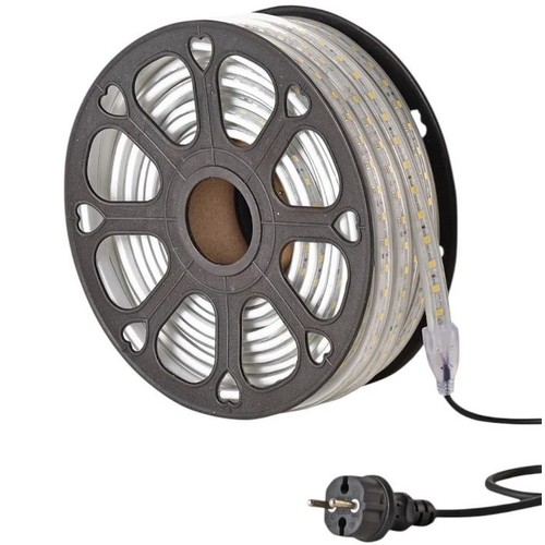 25m arbeidslys LED-strip - 230V, IP65, 1500 lm/m, 12W/m, 4000K, Byggeplassbelysning