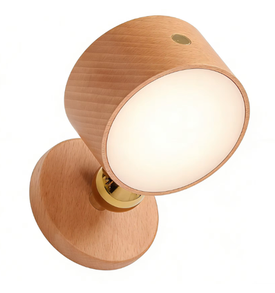 4W Oppladbar vegglampe - IP20, Rund, Trelook, 360° roterbar, inkl. lyskilde