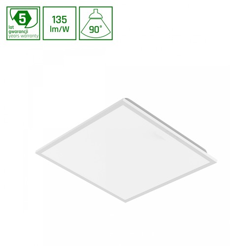 60x60 LED-panel, 40W, UGR19 - DALI dimbar, 90°, hvit kant, nøytral hvit
