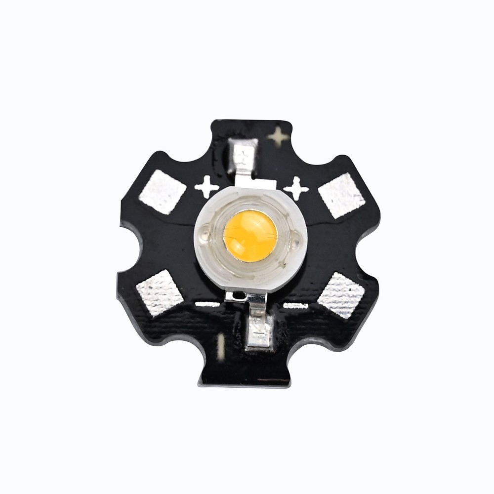 3W High Power LED 250lm - 3000K, 3V-3.6V - Dimbar : Ikke dimbar, Kulør : Varm