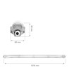 Limea T8 LED armatur - Til 1x150cm LED rør, IP65 vanntett, gjennomgangskobling, uten rør
