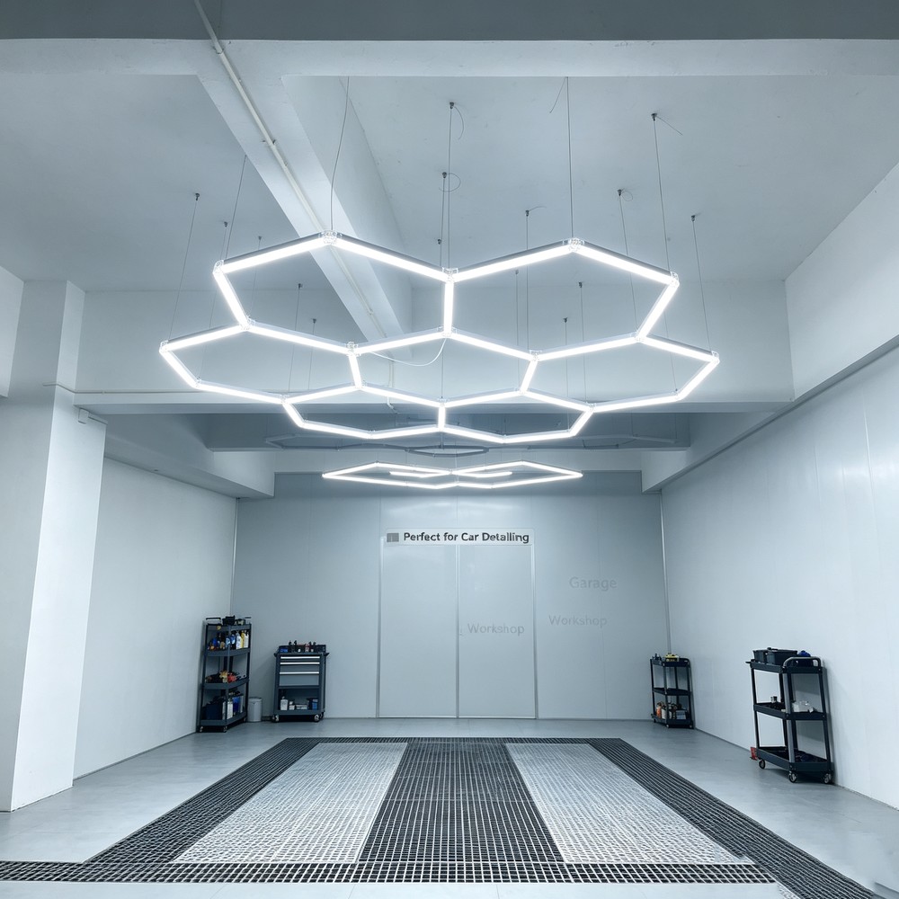 240W RA95 Hexagon LED 7 felter komplett sett - Inkl. strømtilkobling - Dimbar : Ikke dimbar, Kulør : Nøytral