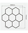 240W RA95 Hexagon LED 7 felter komplett sett - Inkl. strømtilkobling