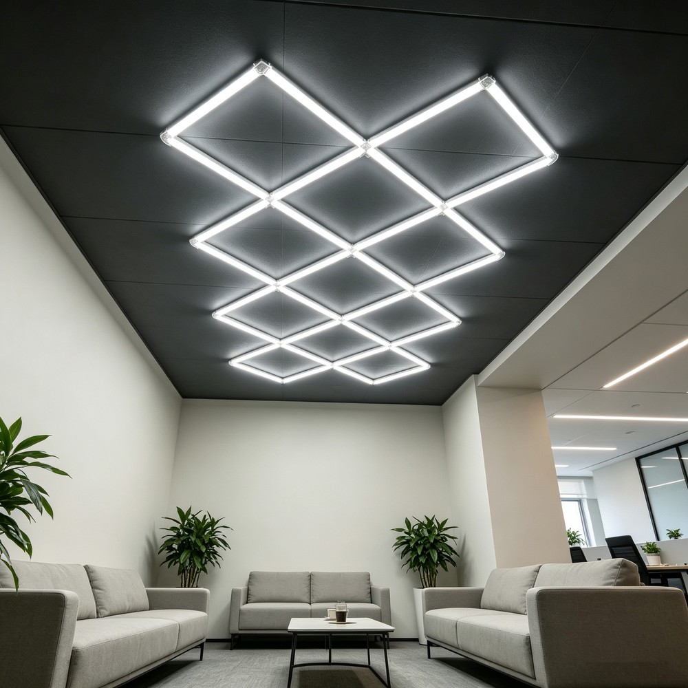 320W RA92 Hexagon LED 14 felt komplett sett - Inkl. strømtilkobling - Dimbar : Ikke dimbar, Kulør : Nøytral