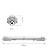 Limea T8 LED-armatur - Til 1x 60cm LED rør, IP65 vanntett, gjennomgangskobling