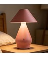 Oppladbar LED bordlampe - Rosa, Ø16cm, 21,5cm høy, touch dimbar, 3-i-1, IP20 innendørs