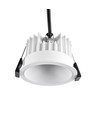 10W Ø8,5cm innfellingsspot dimbar RA99 - IP54, hull: Ø7,5 cm, mål: Ø8,5 cm, hvit kant