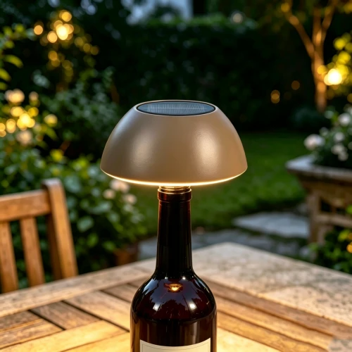 Oppladbar LED flaskelampe - Kaffefarget, CCT, touch dimbar, IP54 utendørs