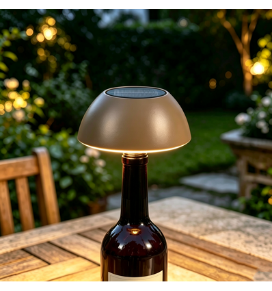 Oppladbar LED flaskelampe - Kaffefarget, CCT, touch dimbar, IP54 utendørs