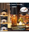 Oppladbar LED flaskelampe - Sort, touch dimbar, 3-i-1, IP20 innendørs