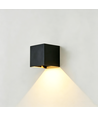 3W CUBIC PRO vegglampe - IP65, sort, viderekobling, justerbar, firkantet, utendørs, inkl. lyskilde