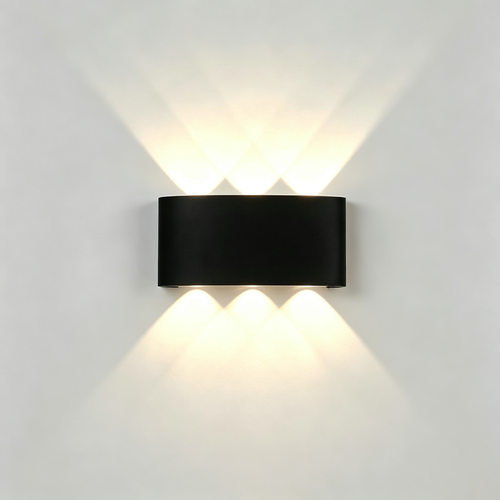 6W CUBIC PRO vegglampe - IP65, sort, viderekobling, justerbar, firkantet, opp/ned, utendørs, inkl. lyskilde