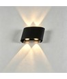 4W vegglampe - IP65, sort, opp/ned, utendørs, inkl. lyskilde