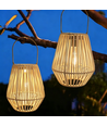 Solar Rattan Lanterne – Bohemsk hagelampe med automatisk tenn/slukk, IP44
