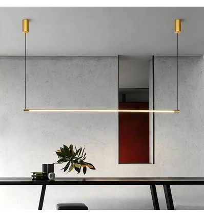 Gull spisestuelampe 126cm - 18W LED, 2800K, inkl. wireoppheng