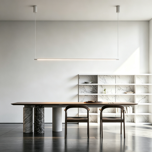 Hvit spisestuelampe 126cm - 18W LED, 2800K, inkl. wireoppheng
