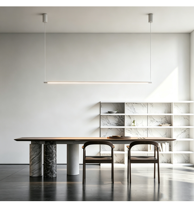126cm dimbar spisestuelampe - Hvit, 18W LED, inkl. wireoppheng