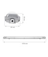 Limea T8 LED armatur - Til 2x 150cm LED rør, IP65 vanntett, gjennomgangskobling