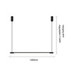 Svart spisestuelampe 126cm - 18W LED, 2800K, inkl. wireoppheng