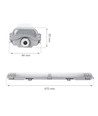 Limea T8 LED armatur - Til 2x 60cm LED rør, IP65 vanntett, gjennomgangskobling
