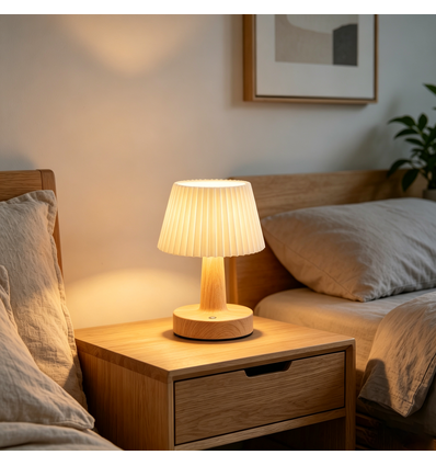 Oppladbar LED-bordlampe - Stoff, touch-dimbar, CCT, IP20