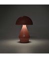 Oppladbar LED bordlampe - Rosa, Ø15cm, 22cm høy, touch dimbar, 3-i-1, IP20 innendørs
