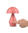Oppladbar LED bordlampe - Rosa, Ø15cm, 22cm høy, touch dimbar, 3-i-1, IP20 innendørs
