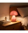 Oppladbar LED bordlampe - Rosa, Ø15cm, 22cm høy, touch dimbar, 3-i-1, IP20 innendørs
